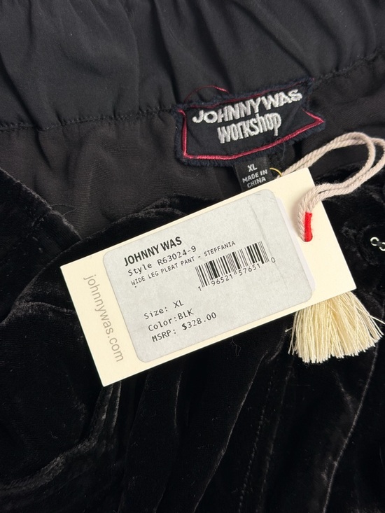 NWT Johnny Was Workshop Steffania Velvet Wide Leg Embroidered Pants XL - Picture 8 of 9